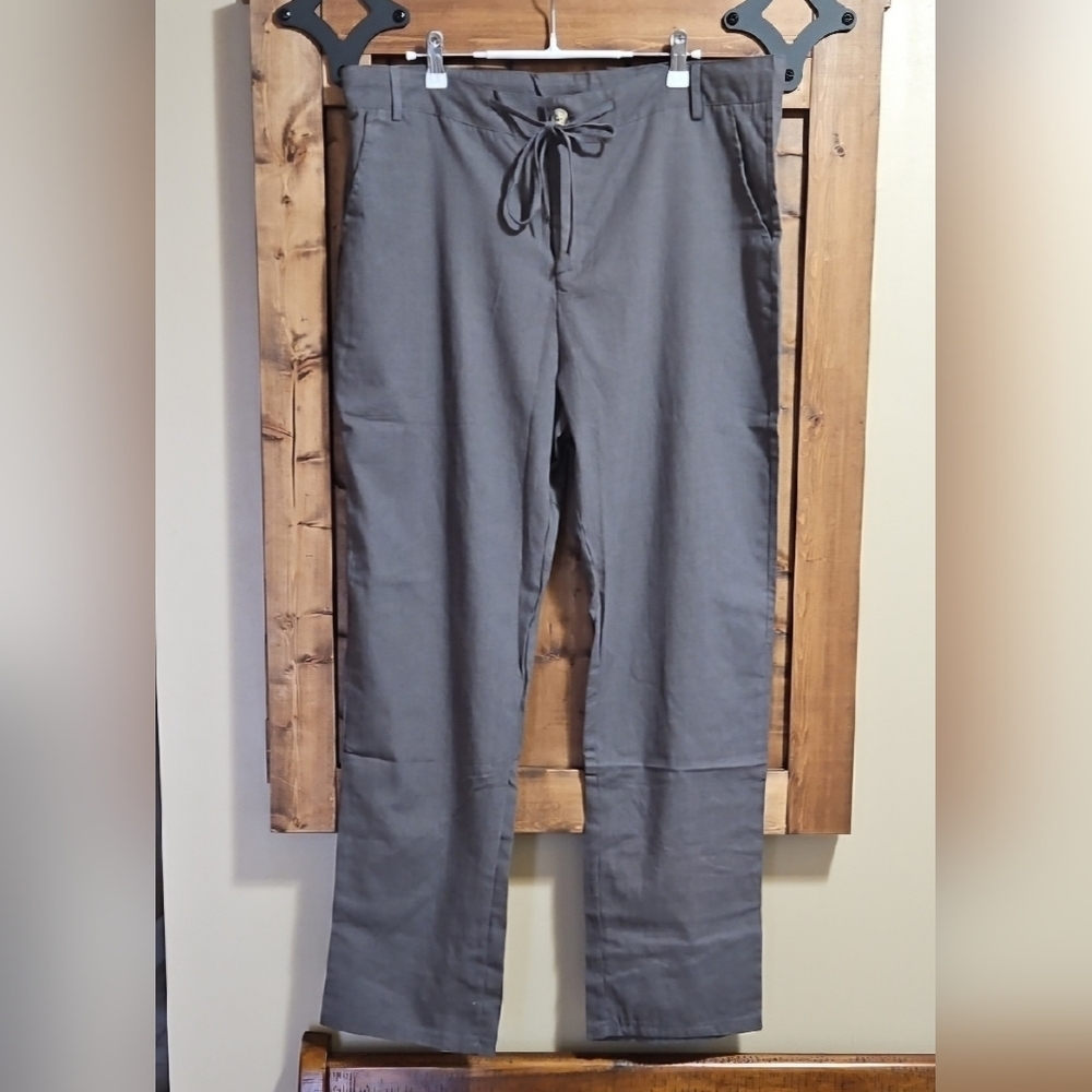 Unbranded Grey Cotton Linen Lightweight Pants XL